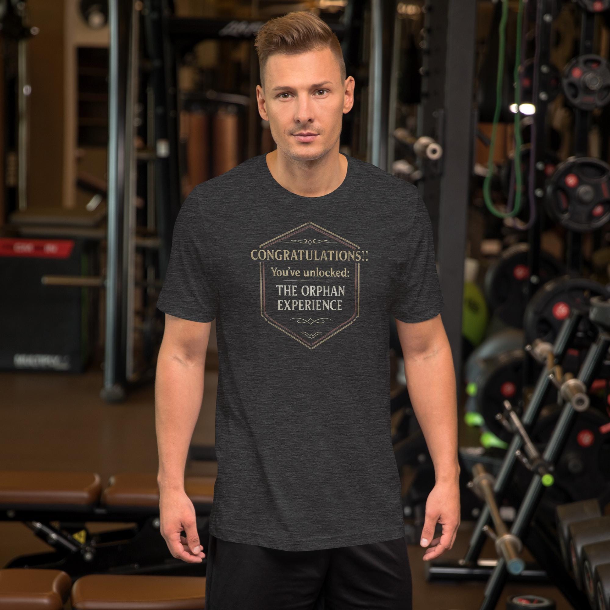 Achievement Tee “Congratulations! You’ve Unlocked: The Orphan Experience” by R²