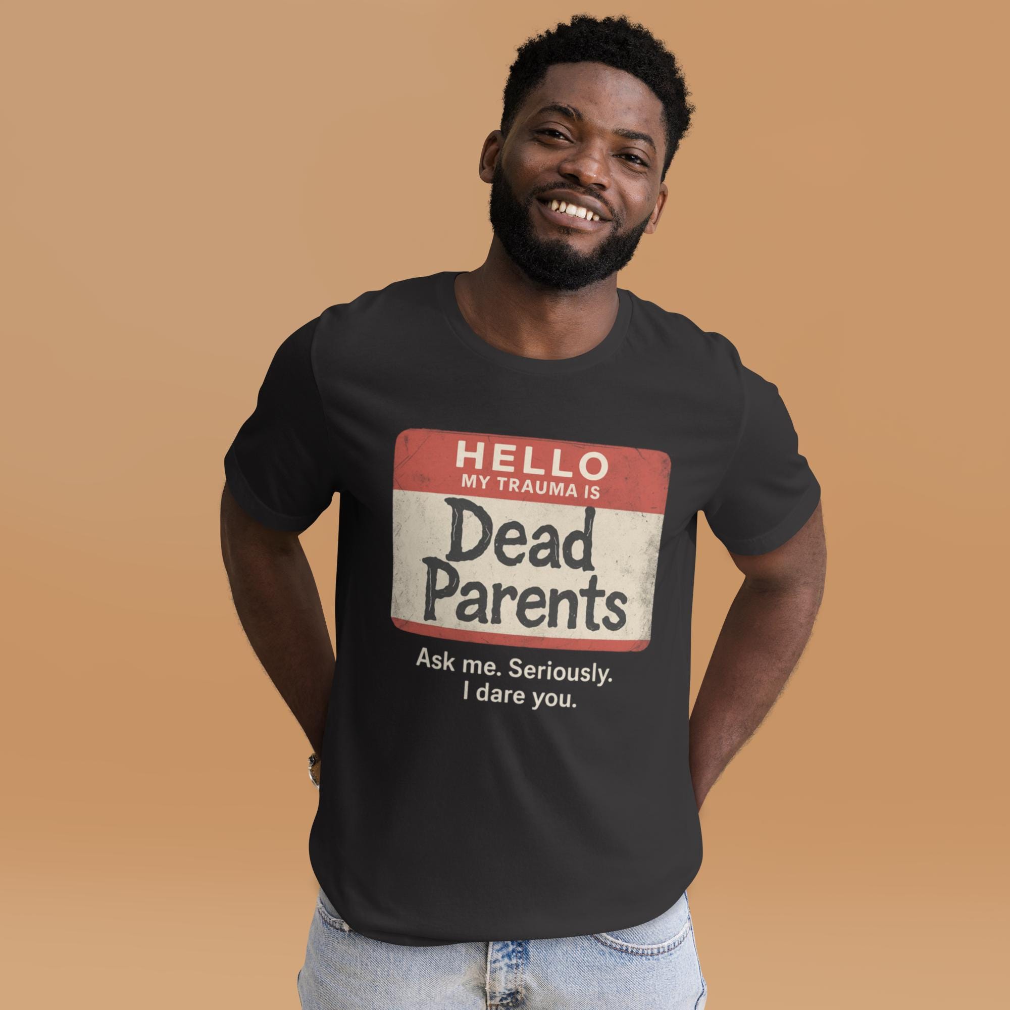 'Dead Parents' Badge Tee by R²
