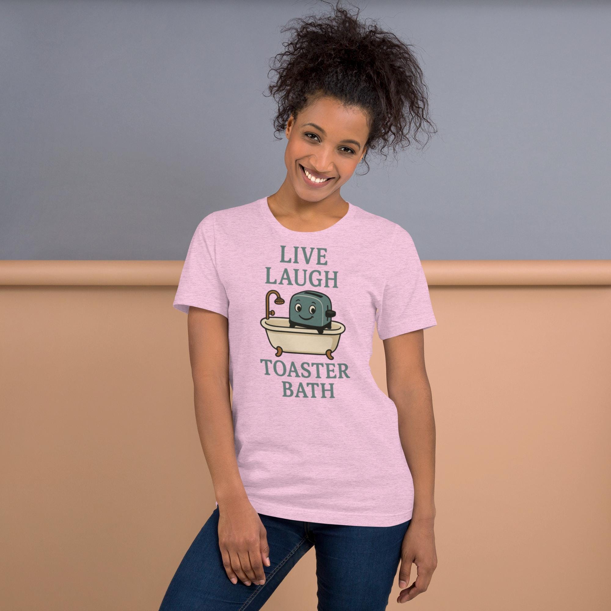Mental Health Tee "Live Laugh Toaster Bath" by R²