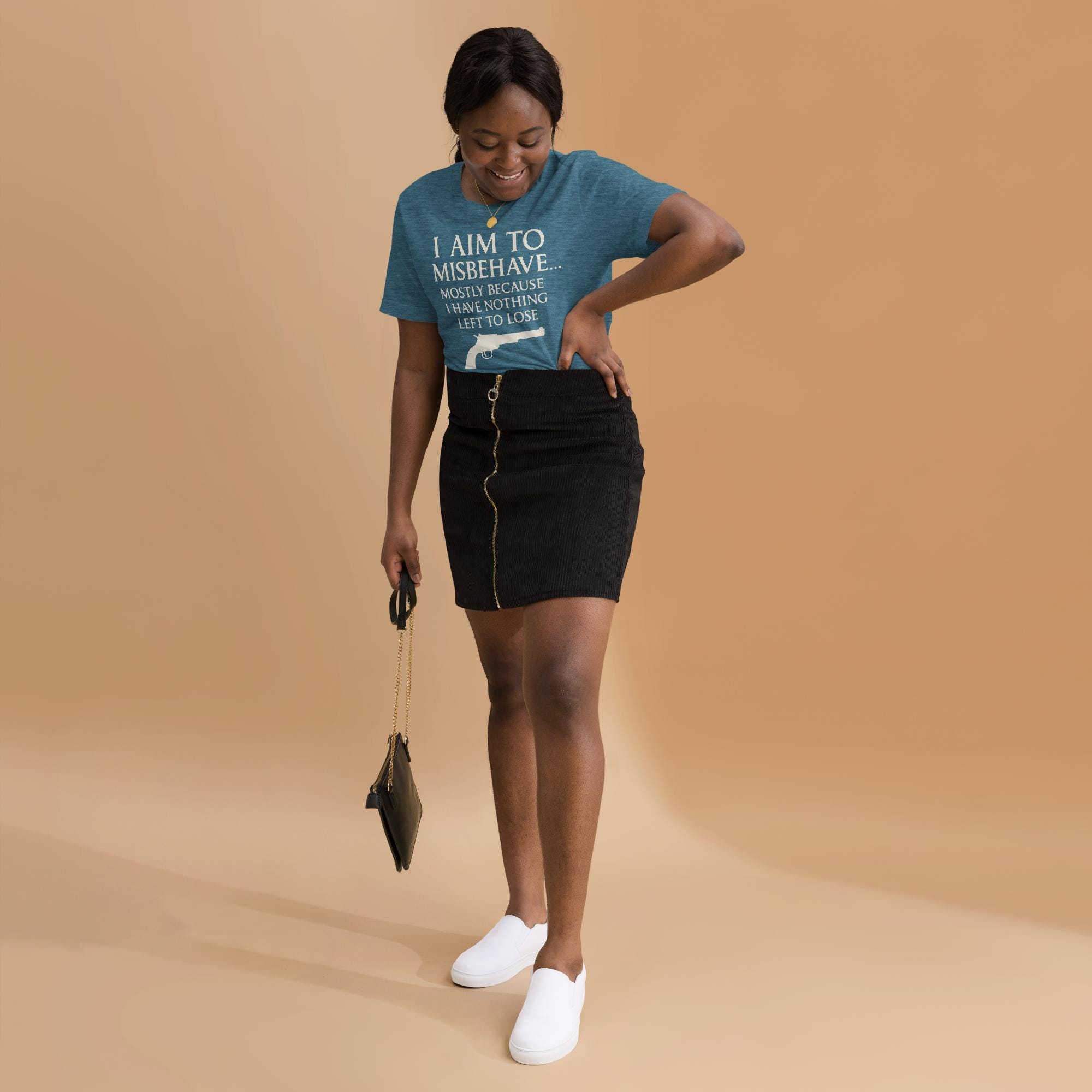 I Aim to Misbehave Shirt: Funny Sci-Fi Western Parody Tee additional view 1