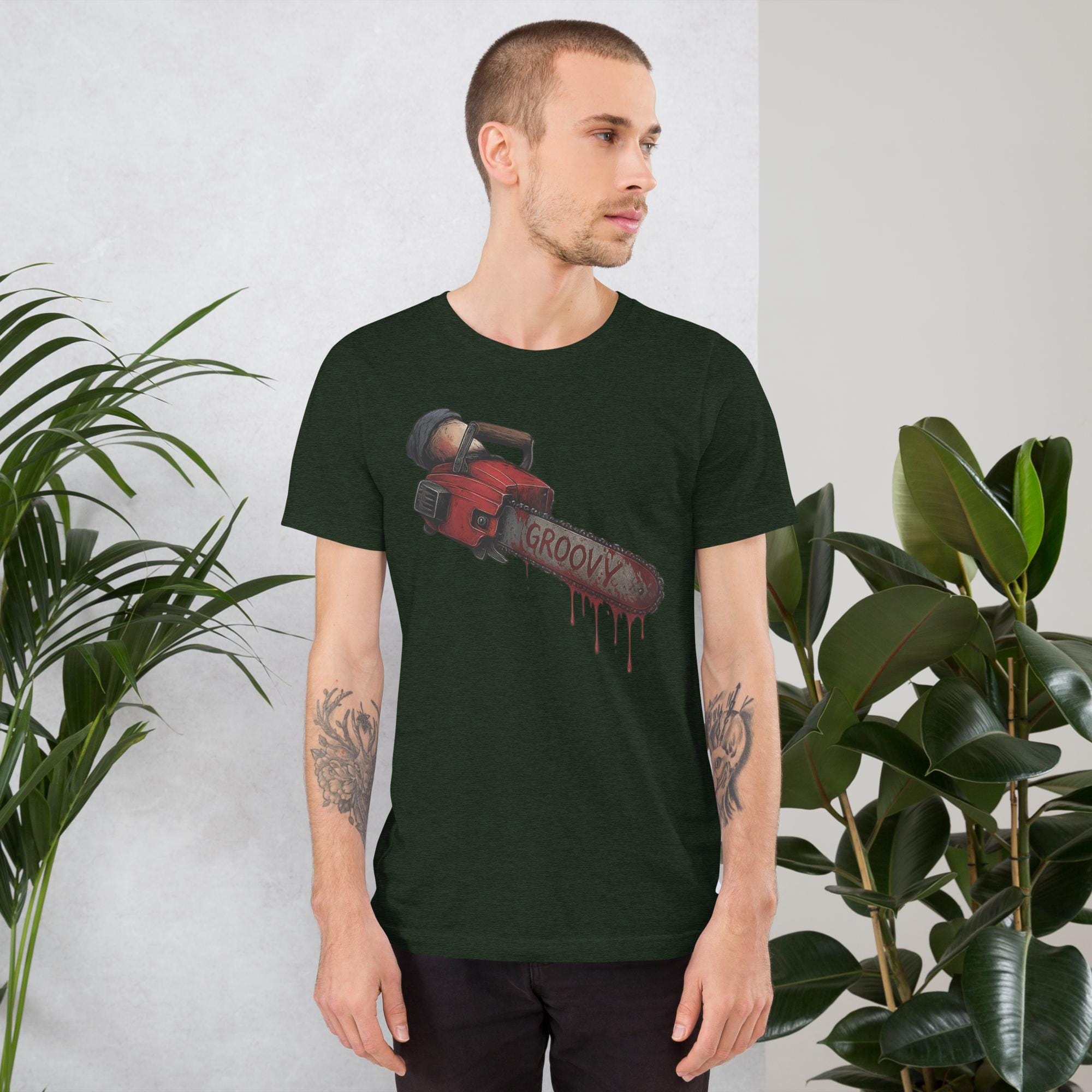 Groovy Chainsaw T-Shirt: Cult Classic Horror Parody Tee by R²