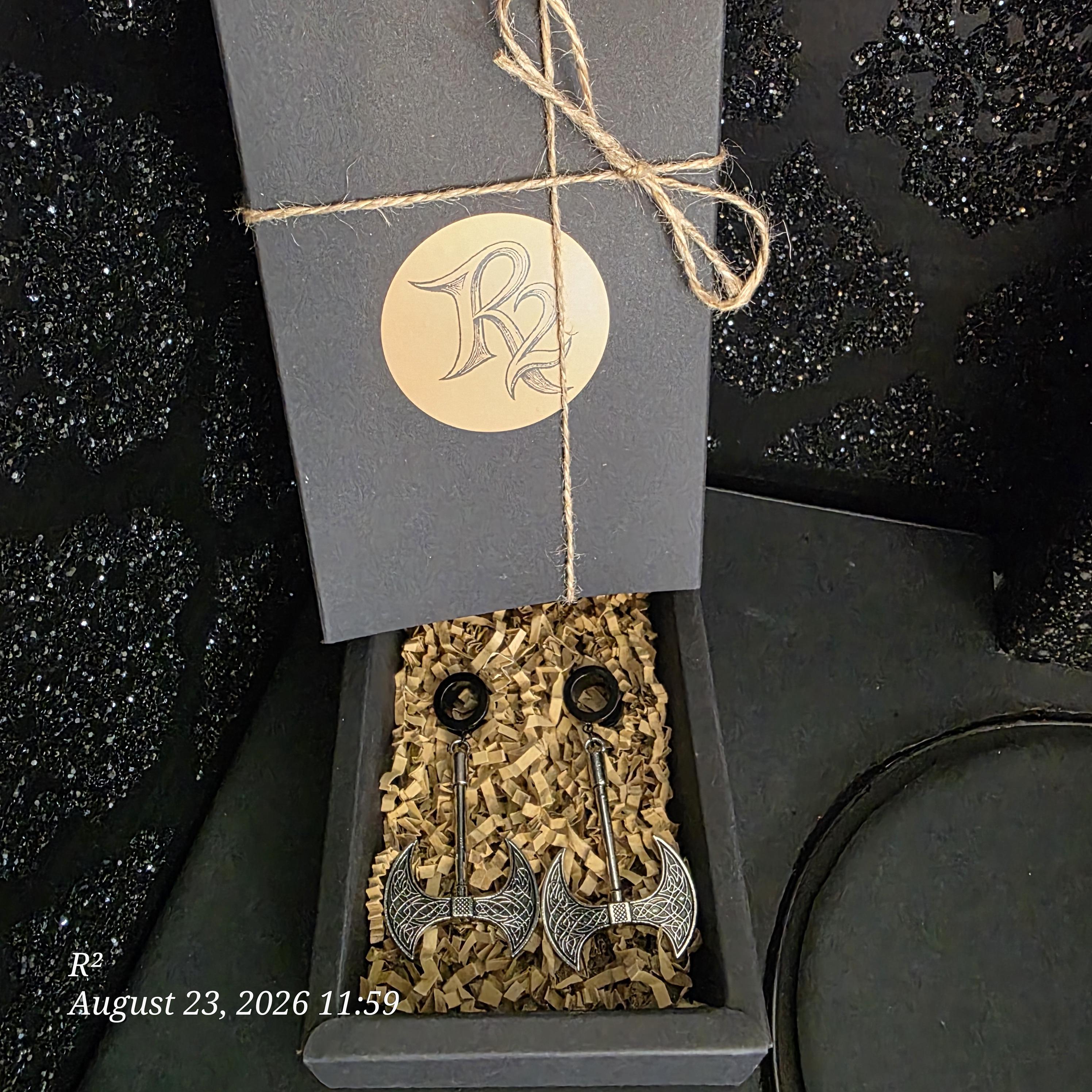 Wyrdweave Axe Dangle Plug Earrings additional view 1