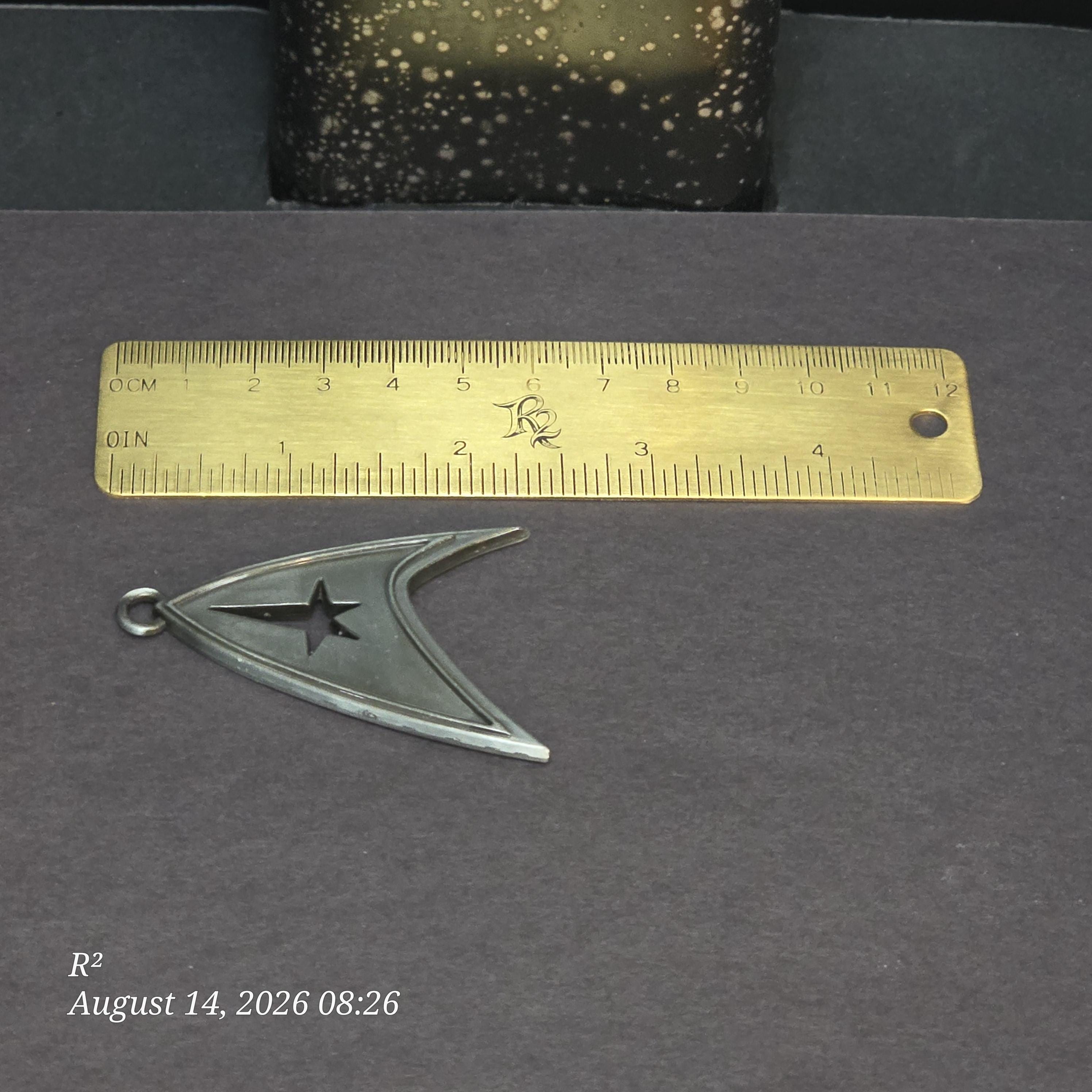 Silver Starfleet Inspired Dangle Plug Earrings additional view 2