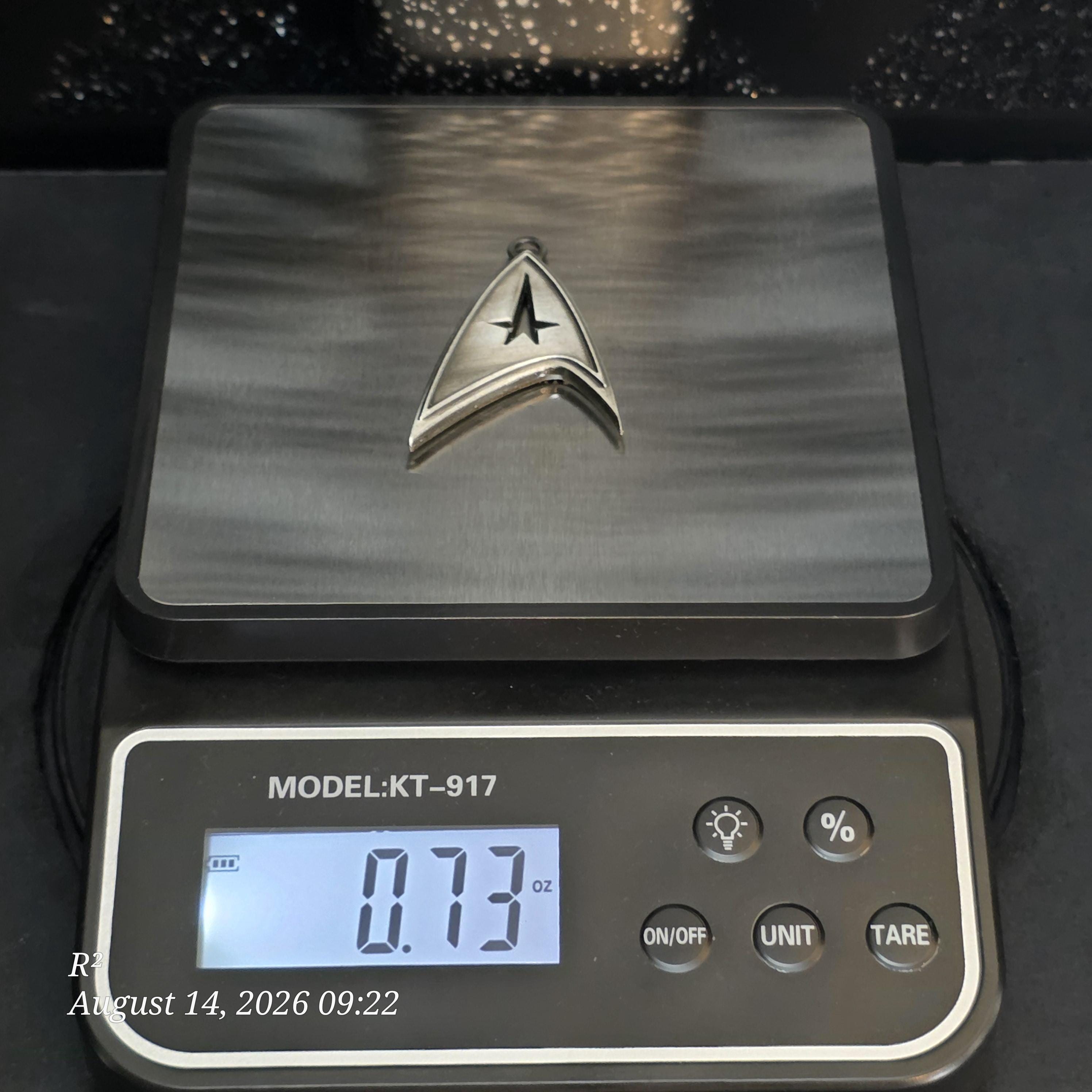 Silver Starfleet Inspired Dangle Plug Earrings additional view 3