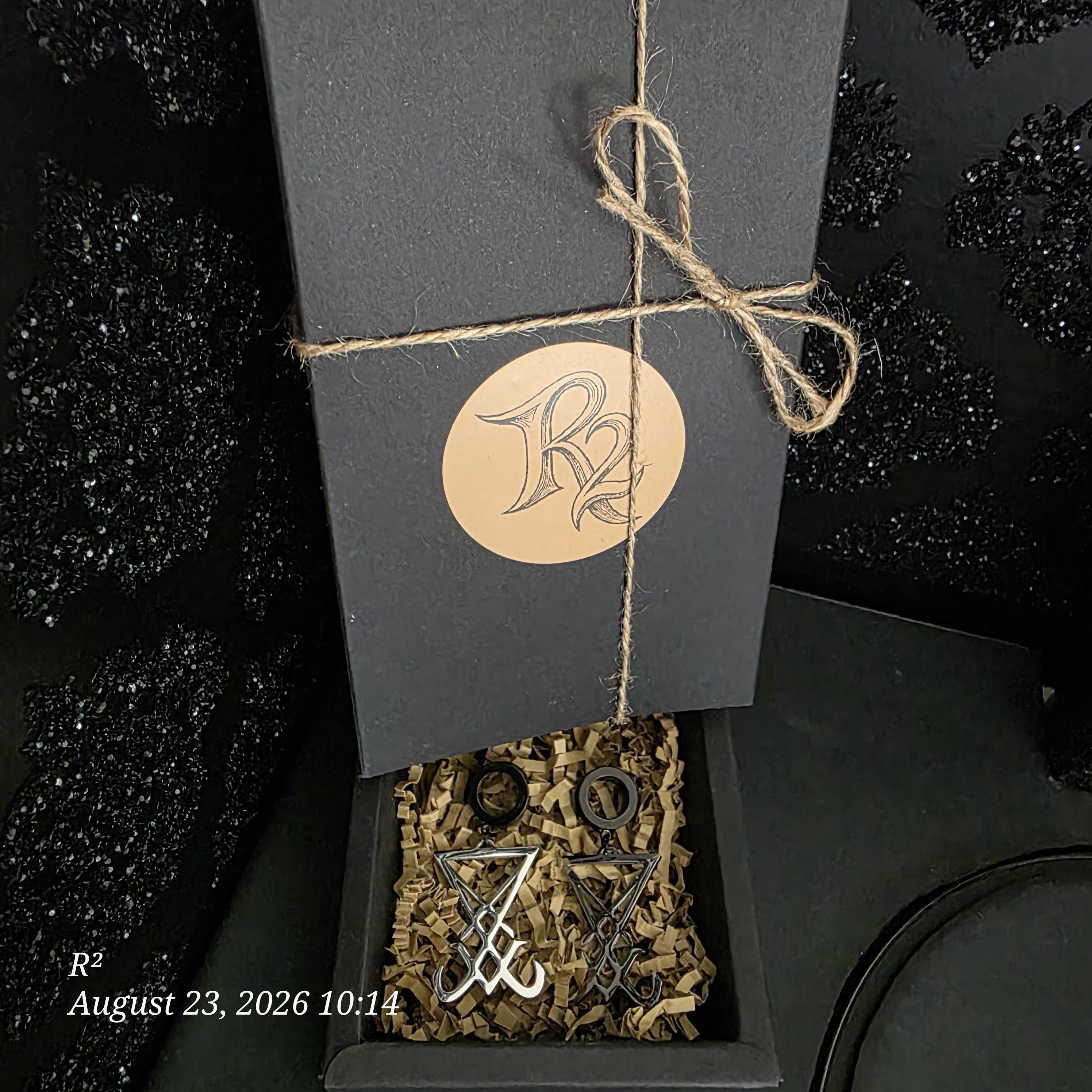 Silver Sigil Dangle Plug Earrings additional view 1