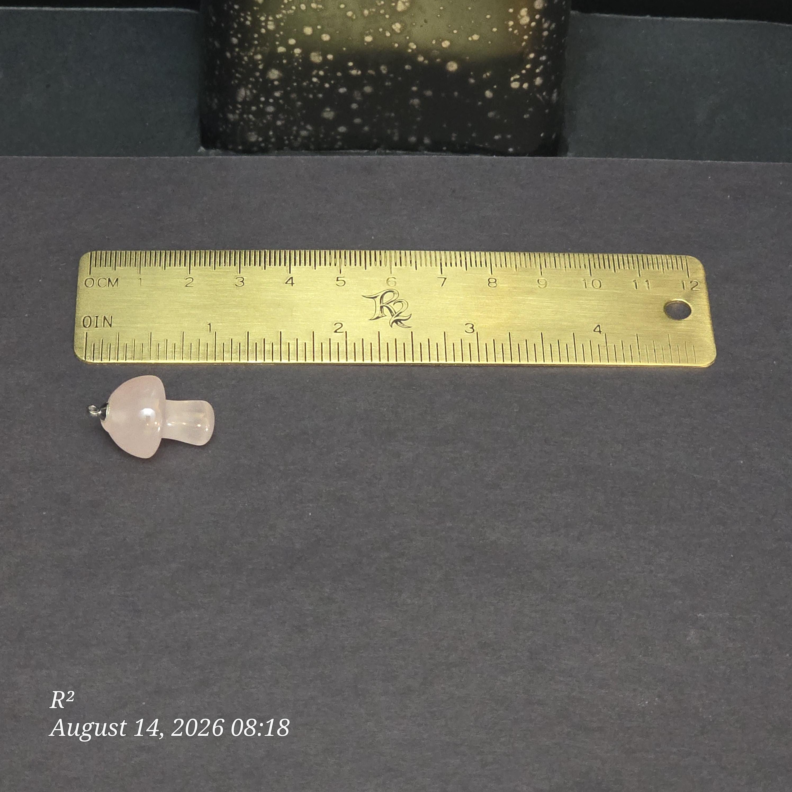 Rose Quartz Mushroom Dangle Plug Earrings additional view 2