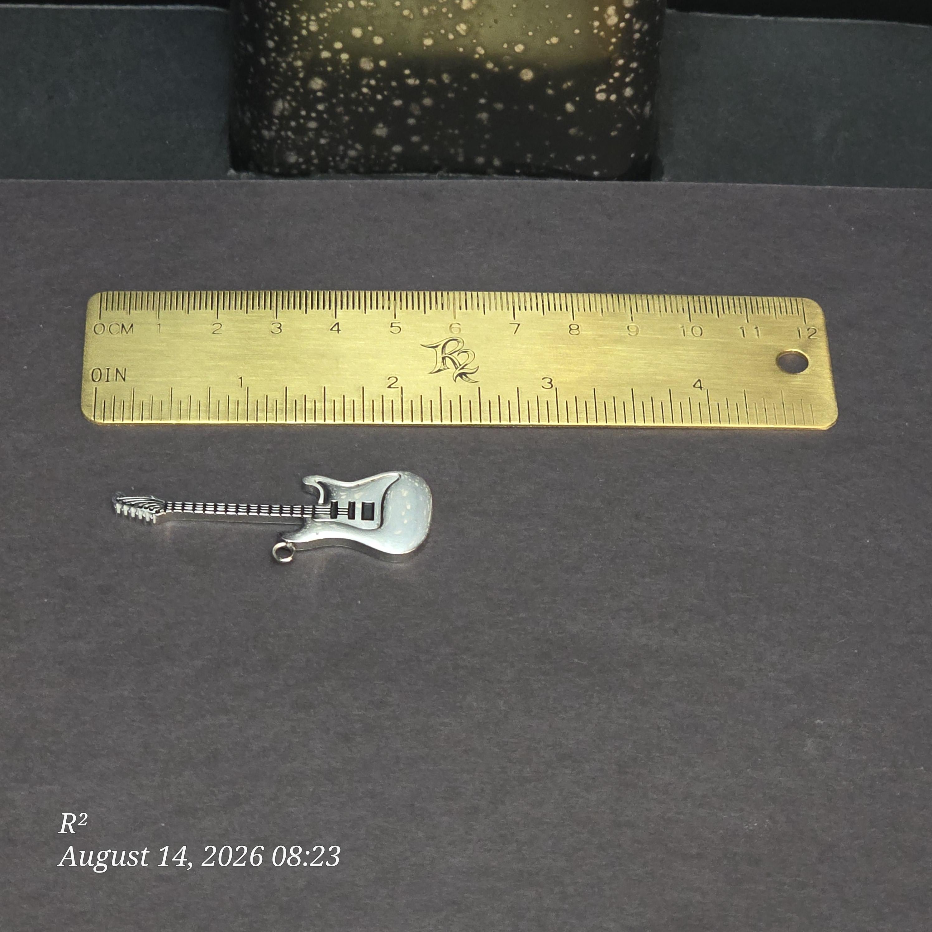 Silver Guitar Dangle Plug Earrings additional view 2