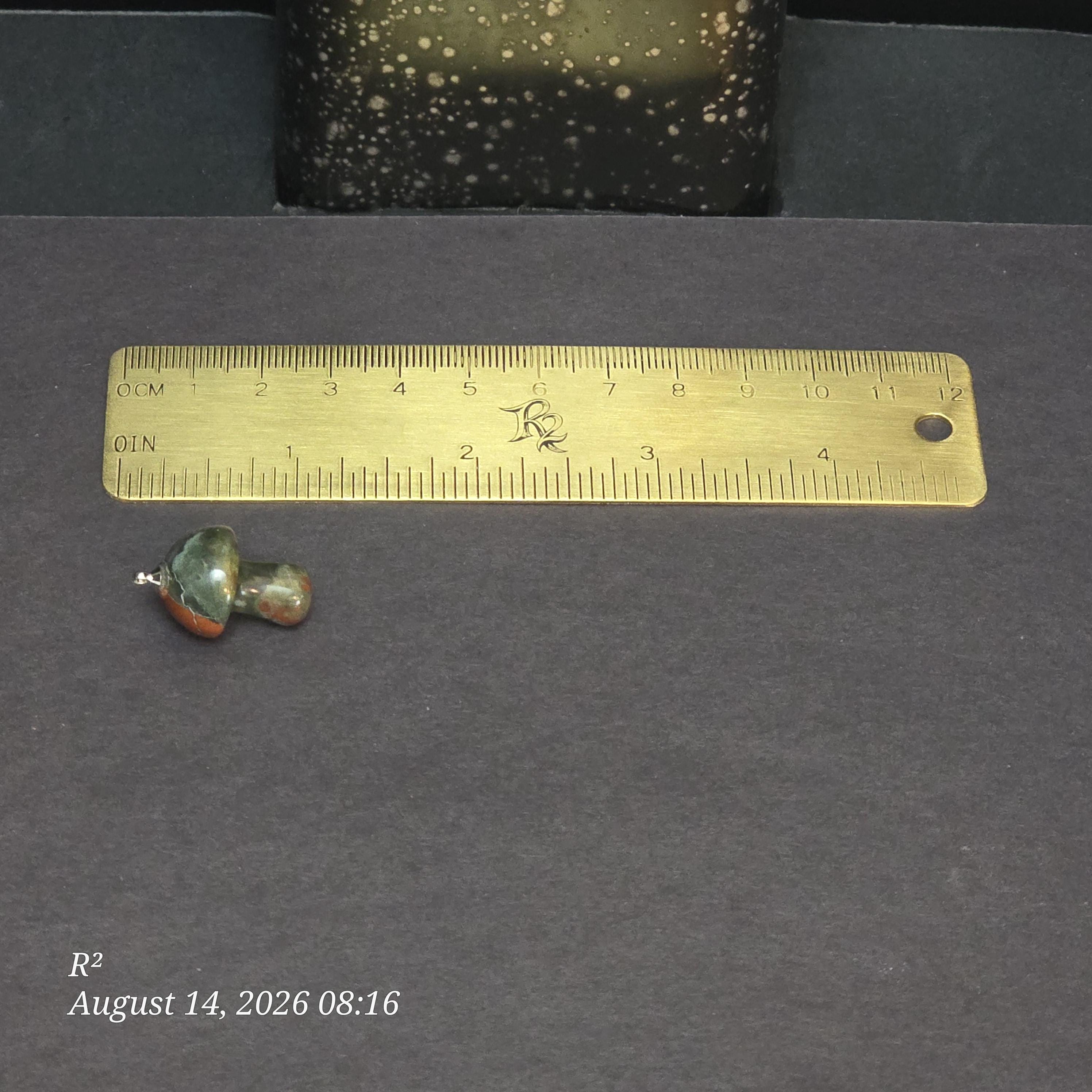 African Bloodstone Mushroom Dangle Plug Earrings additional view 2