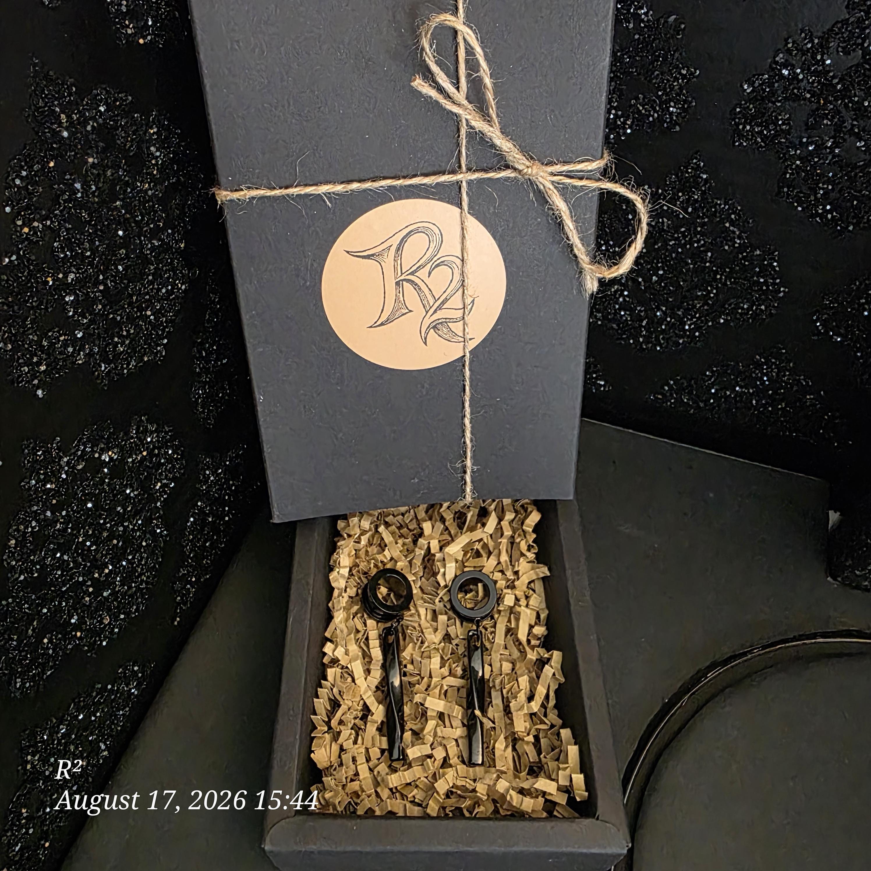 Black Vortex Dangle Plug Earrings additional view 1